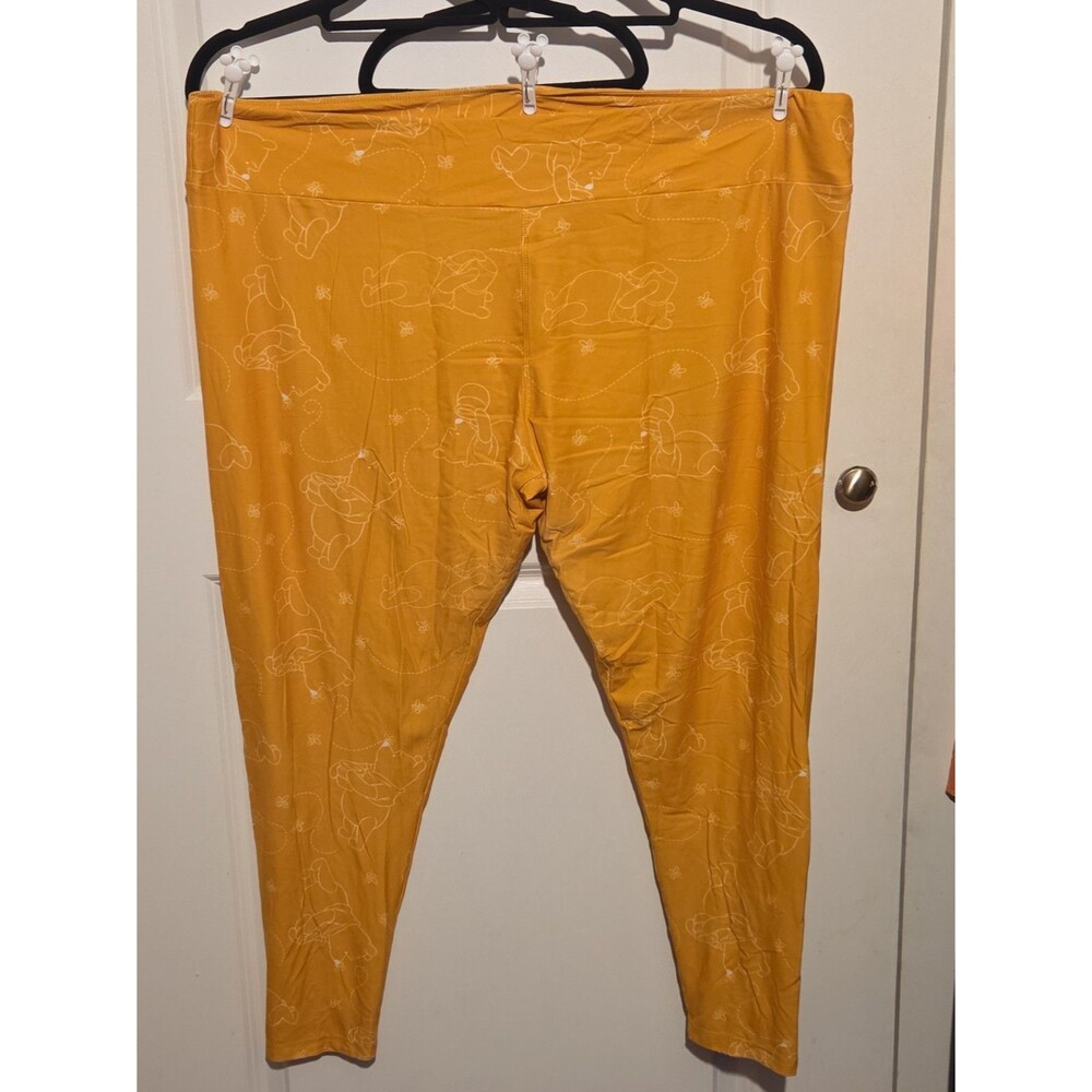 Disney Parks Winnie the Pooh Leggings Womens 2X Honey Yellow Bees Plus Size